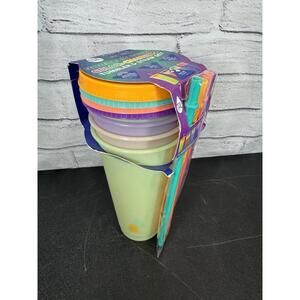 Tal Color Changing REUSABLE Tumblers & Straws Set 4 Pack Cold Cups & Lids NEW